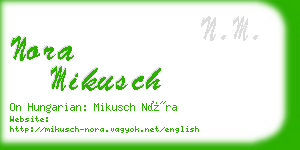 nora mikusch business card